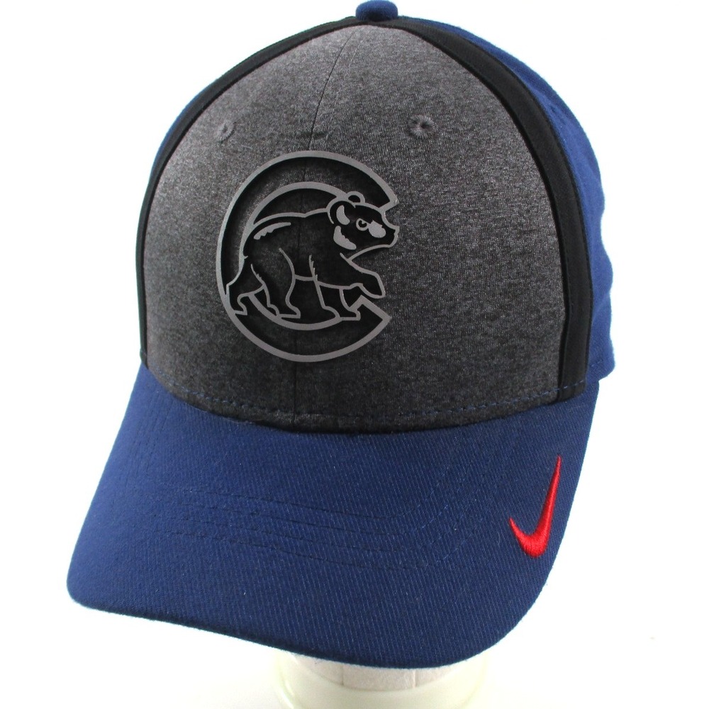Chicago Cubs Nike Dri-Fit Adult Stretch Fit M/L Hat Cap Walking Cub Blue /Gray
